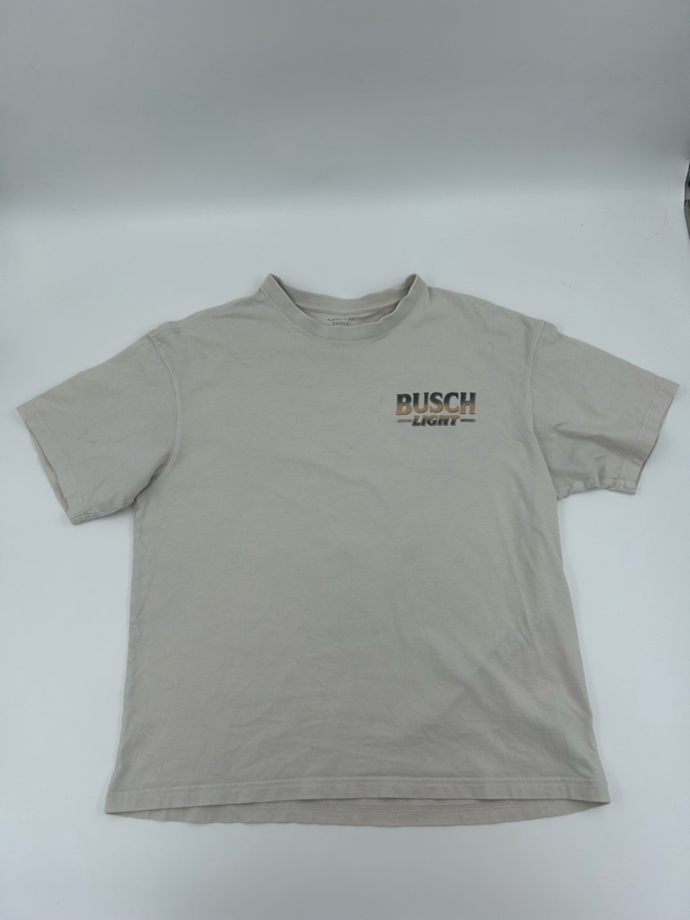 American Eagle Outfitters Beige Busch Light Graphic Tee M